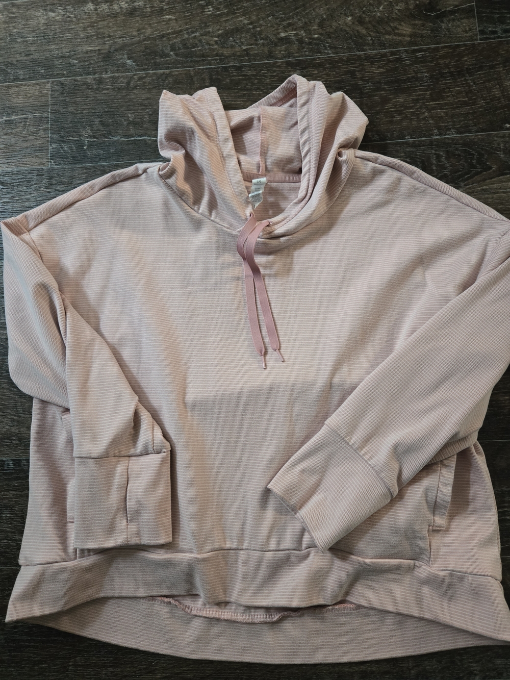 RBX Blush Ribbed Pullover Hoodie with Drawstring